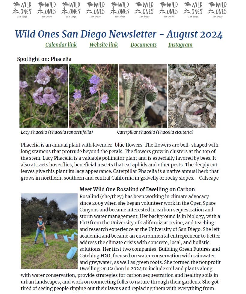 Wild Ones SD Aug 2024 Newsletter